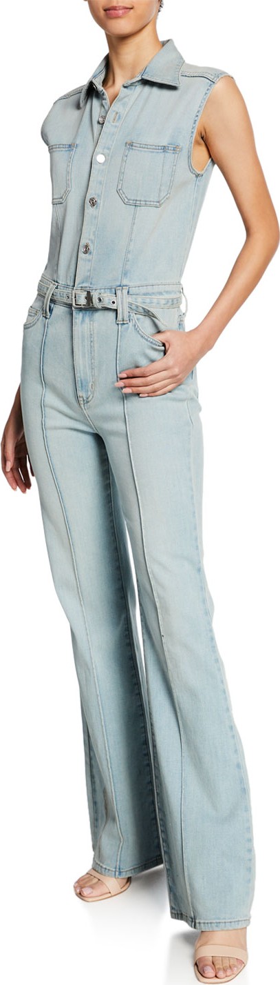 Current/Elliott The Zenith Sleeveless Denim Jumpsuit