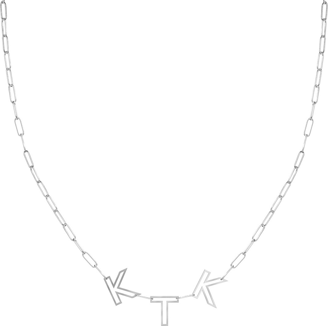 K Kane 14k Gold Chain Letter Necklace, 3 Letters