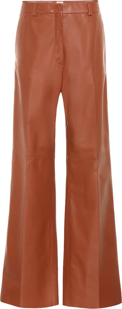 Tod's High-rise wide-leg leather pants
