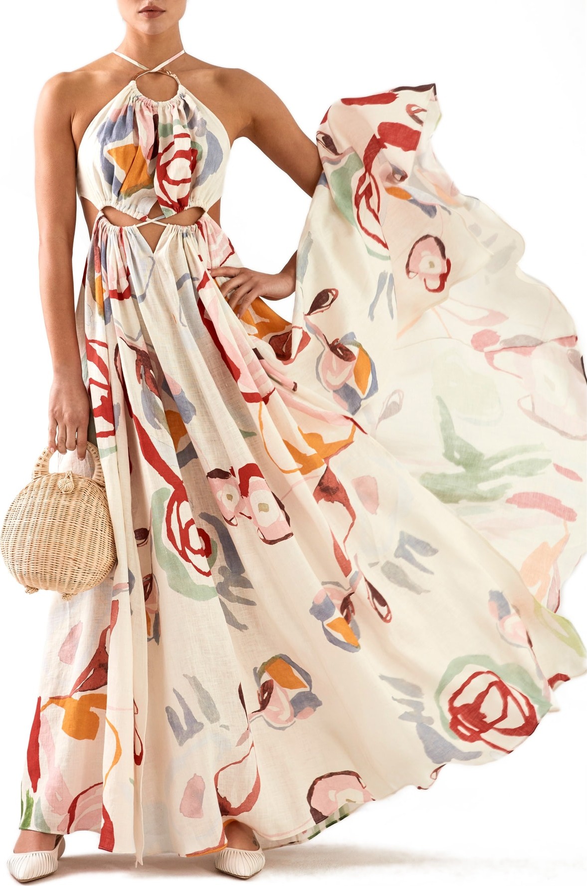 Cult Gaia Aphrodite Grecian Halter Gown