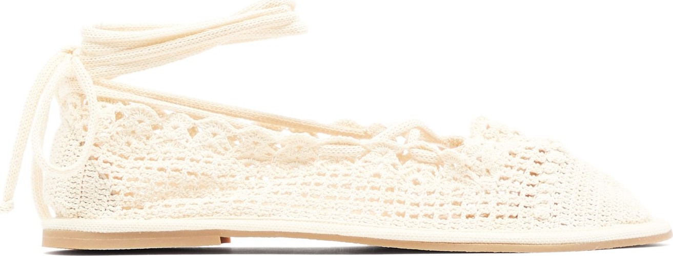 Alexachung Crochet lace-up ballet flats