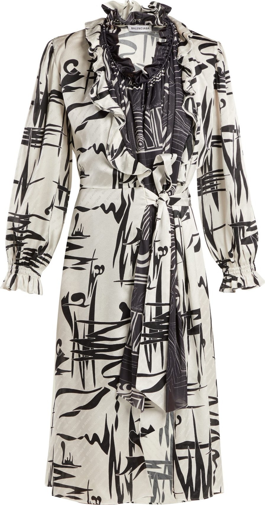 Balenciaga Abstract-print silk dress