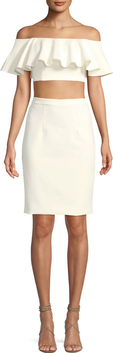 Jovani Two-Piece Crop Top & Straight Skirt