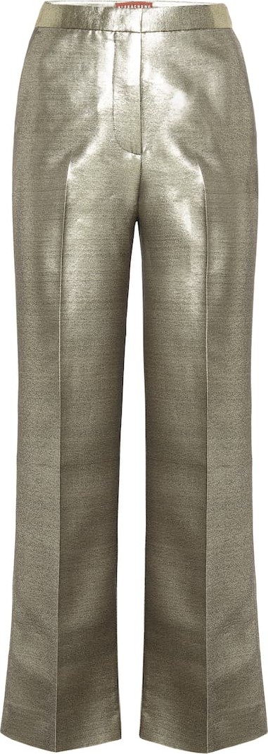 Alexachung Metallic high-rise straight pants
