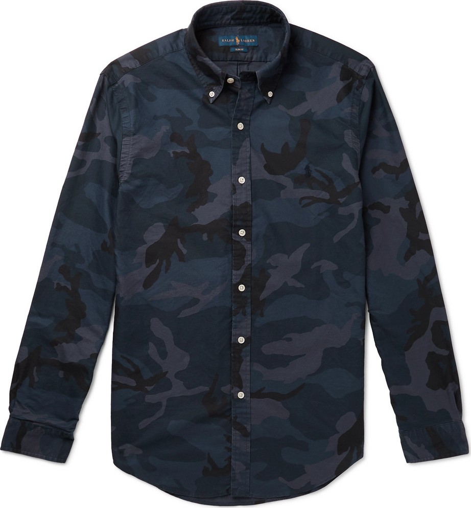 Polo Ralph Lauren Slim-Fit Camouflage-Print Button-Down Collar Cotton-Twill Shirt