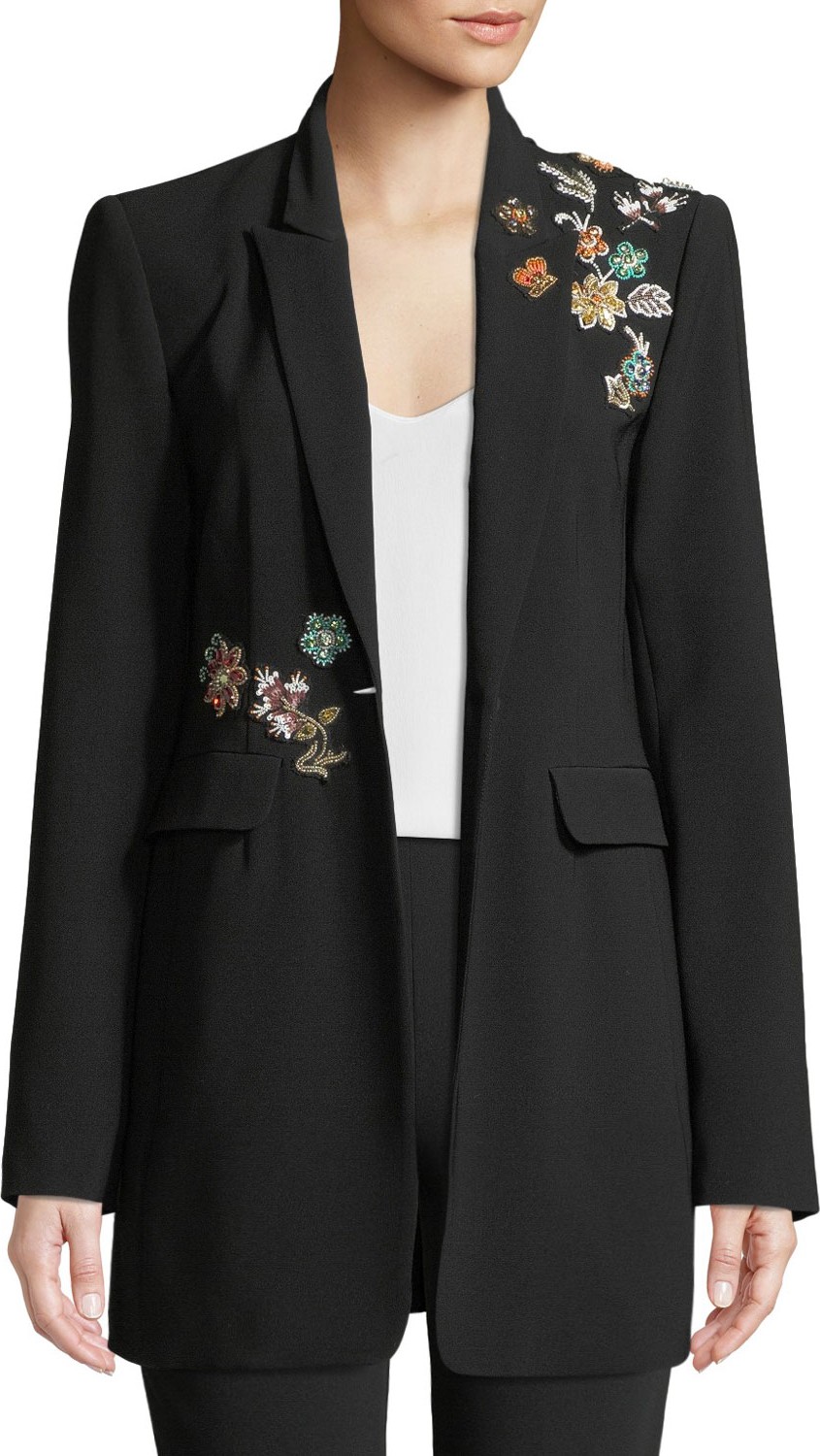 Cinq A Sept Venus Embellished Single-Button Jacket Cinq A Sept Venus Embellished Single-Button Jacket