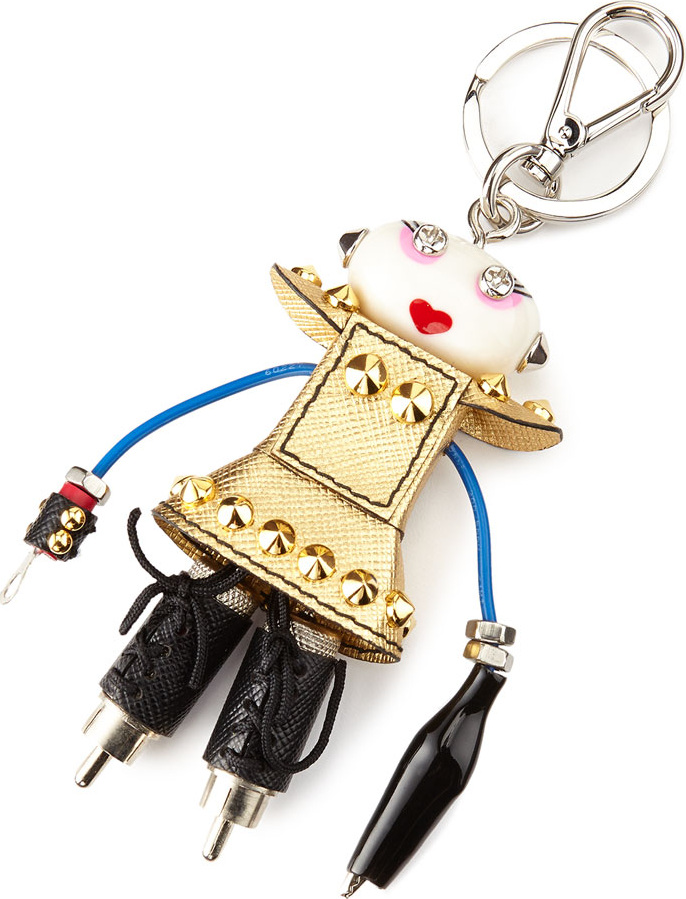 Prada Nancy Robot Charm, Pink/Gold (Platino)