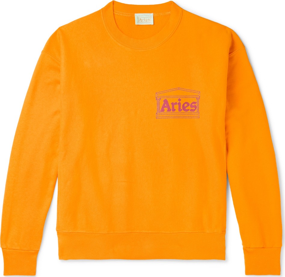 Aries Logo-Print Fleece-Back Cotton-Jersey Sweatshirt
