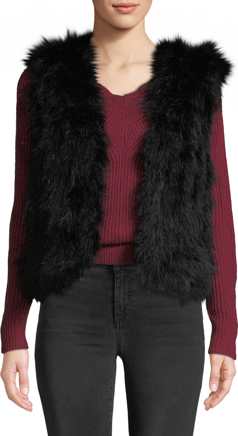 Club Monaco Violet Marabou Feather Vest