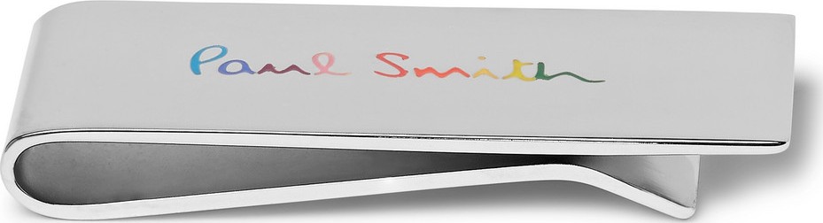 Paul Smith Logo-Engraved Silver-Tone and Enamel Money Clip