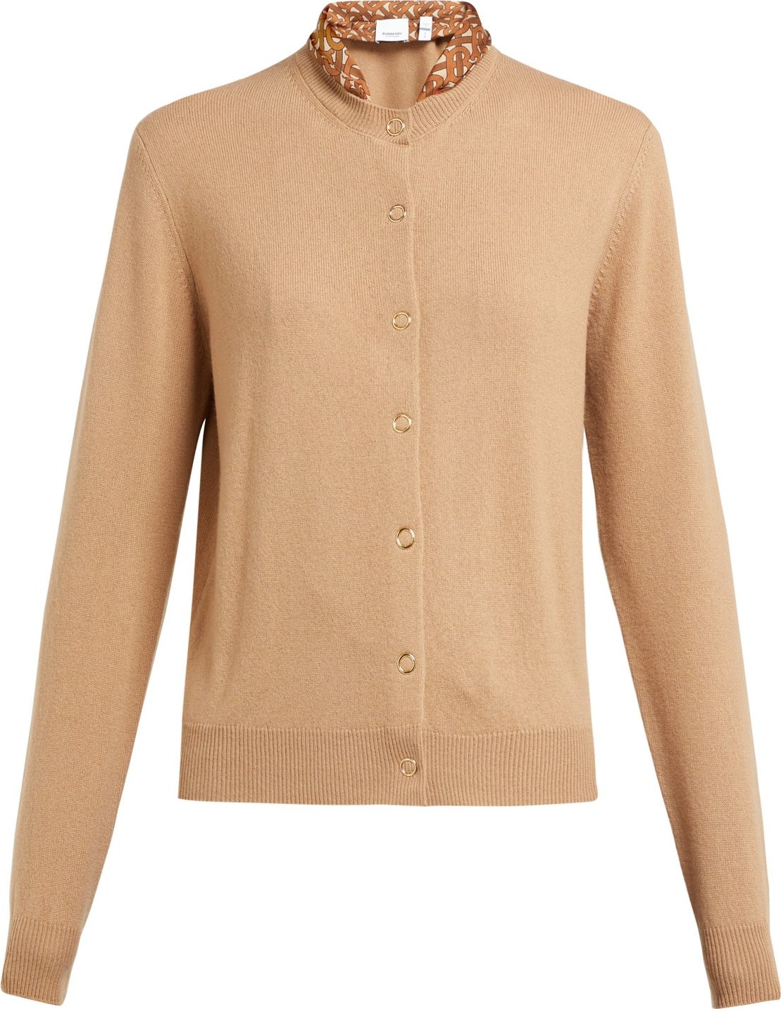 Burberry London England TB Monogram-scarf cashmere cardigan
