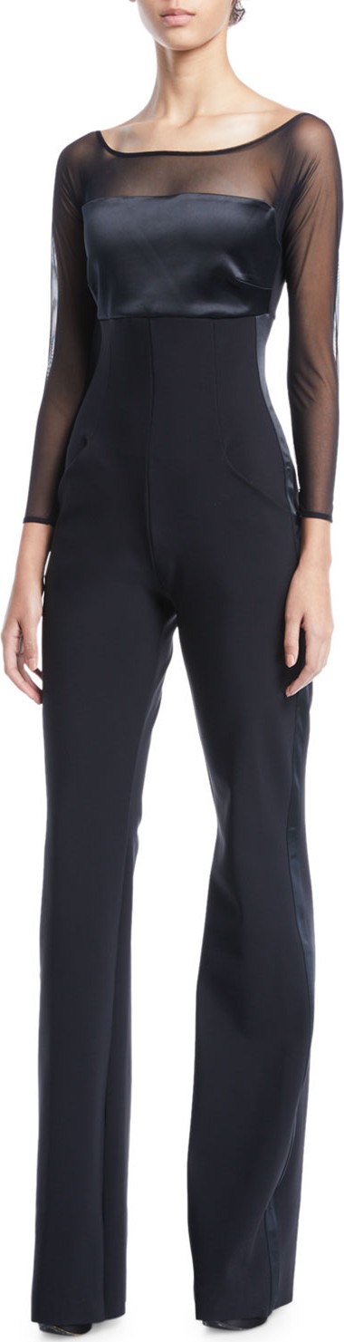 La Petite Robe di Chiara Boni Eke Long-Sleeve Illusion Jumpsuit