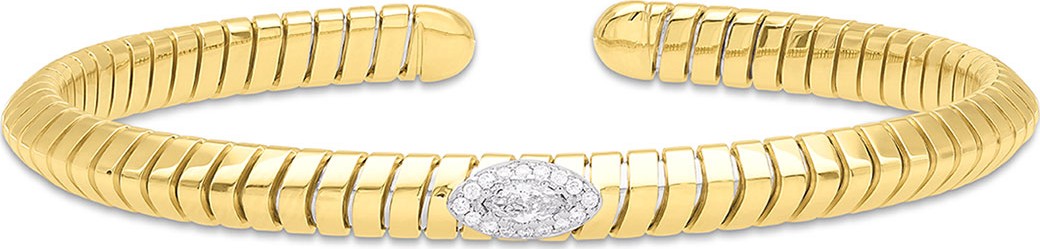 Marina B Trisola 18k Diamond Navetta Bangle, Size S