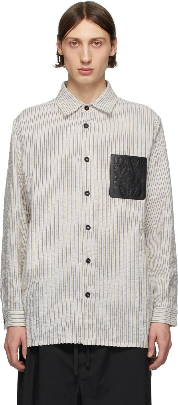 LOEWE White & Off-White Seersucker Shirt