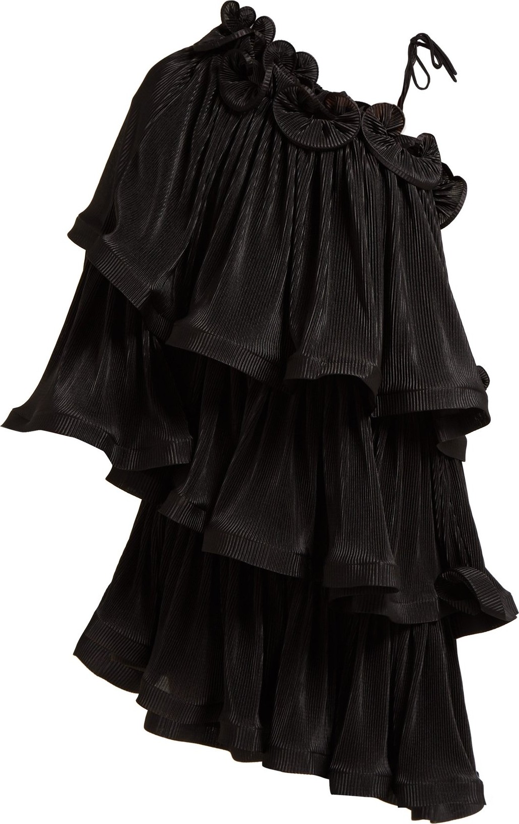 Romance Was Born Bloom tiered plissé mini dress