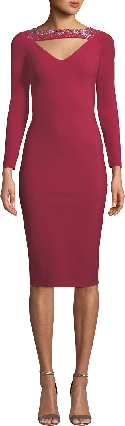 La Petite Robe di Chiara Boni Cayetana V-Neck Cutout & Embellished Dress