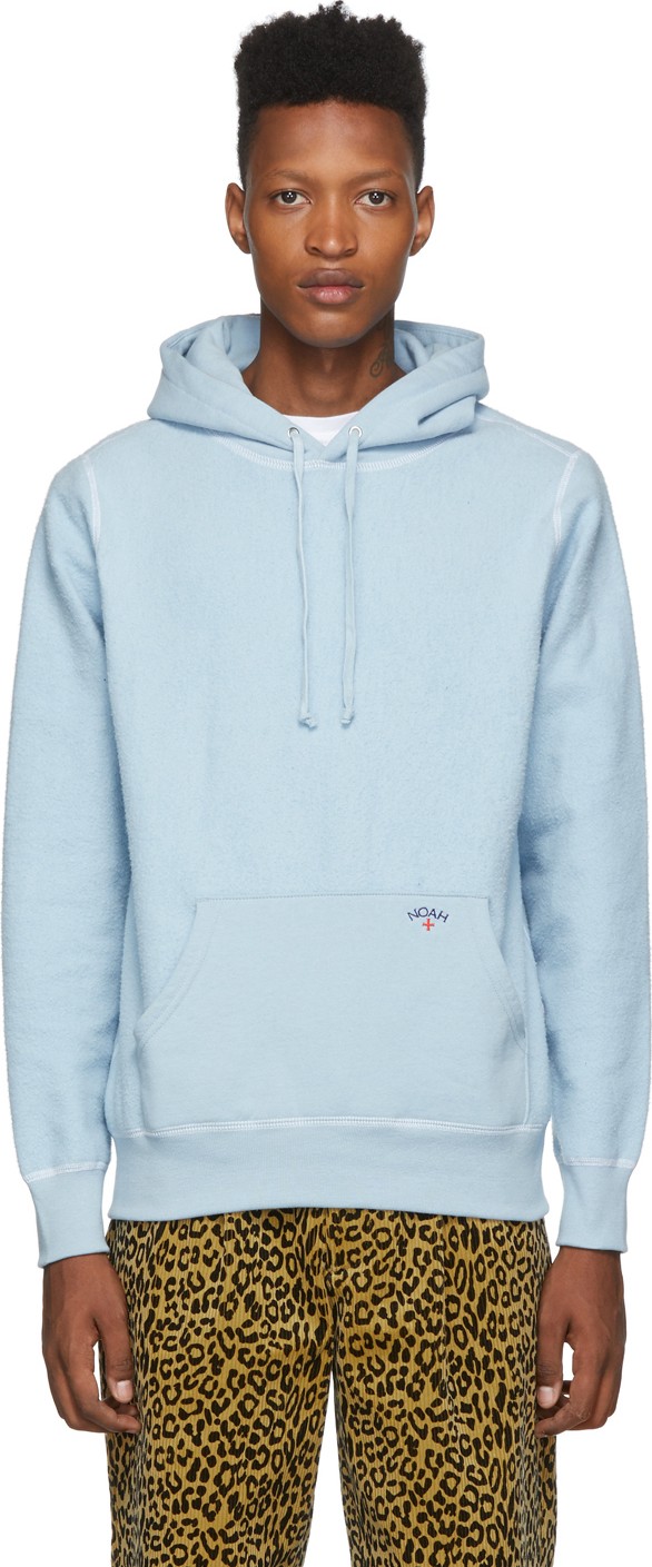 Noah NYC Blue Reverse Fleece Hoodie