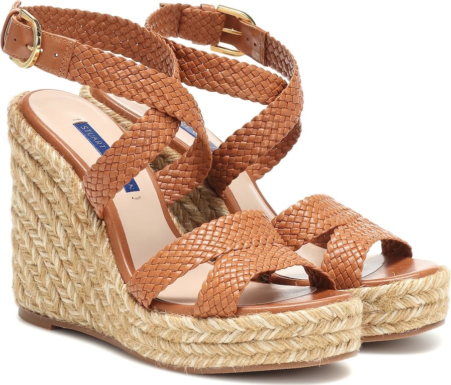 Stuart Weitzman Elsie leather wedge espadrilles