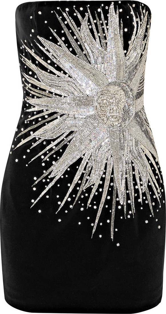 Balmain strapless embellished dress