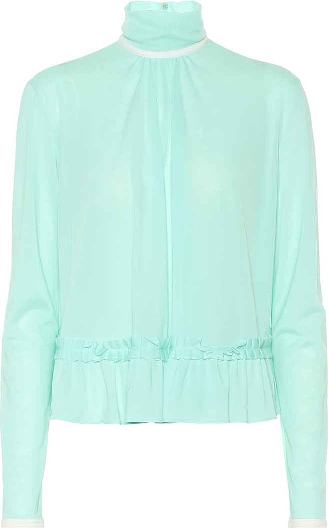 Miu Miu Ruffled jersey blouse