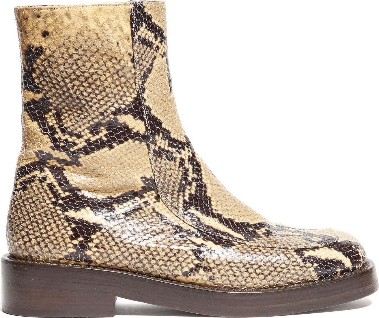 Marni Python-print square-toe leather ankle boots