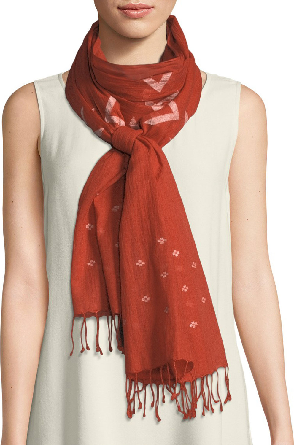 Eileen Fisher Jamdani Hand-Loomed Organic Scarf