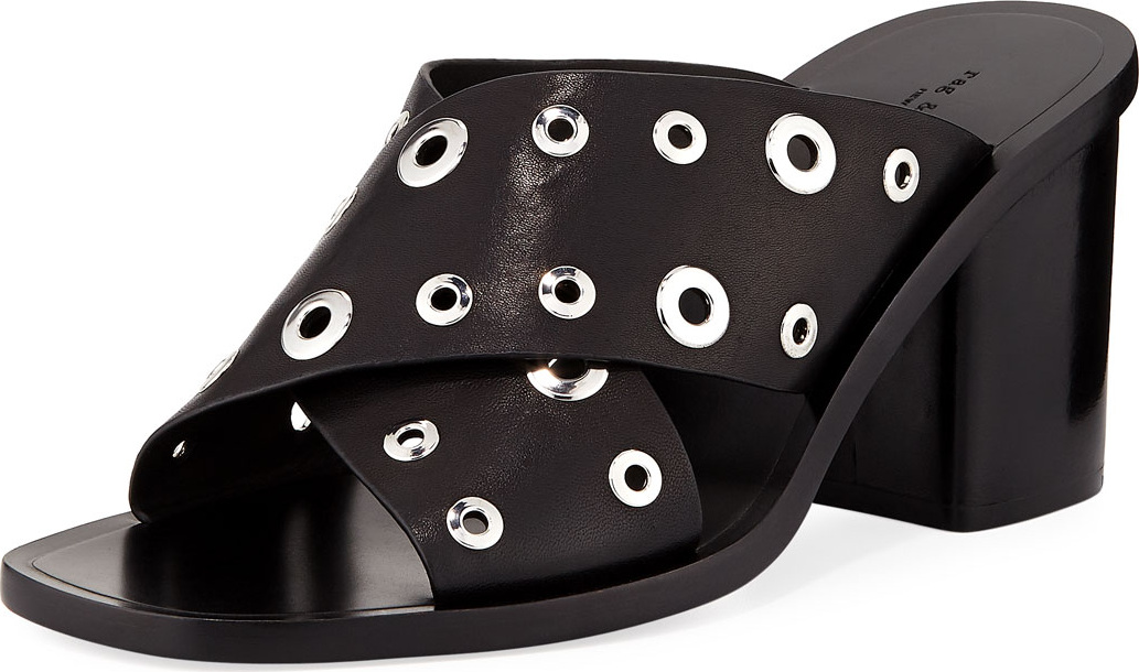Rag & Bone Paige Crisscross Slide Sandal, Black