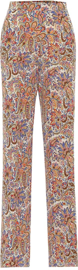 Etro High-rise wide-leg silk pants