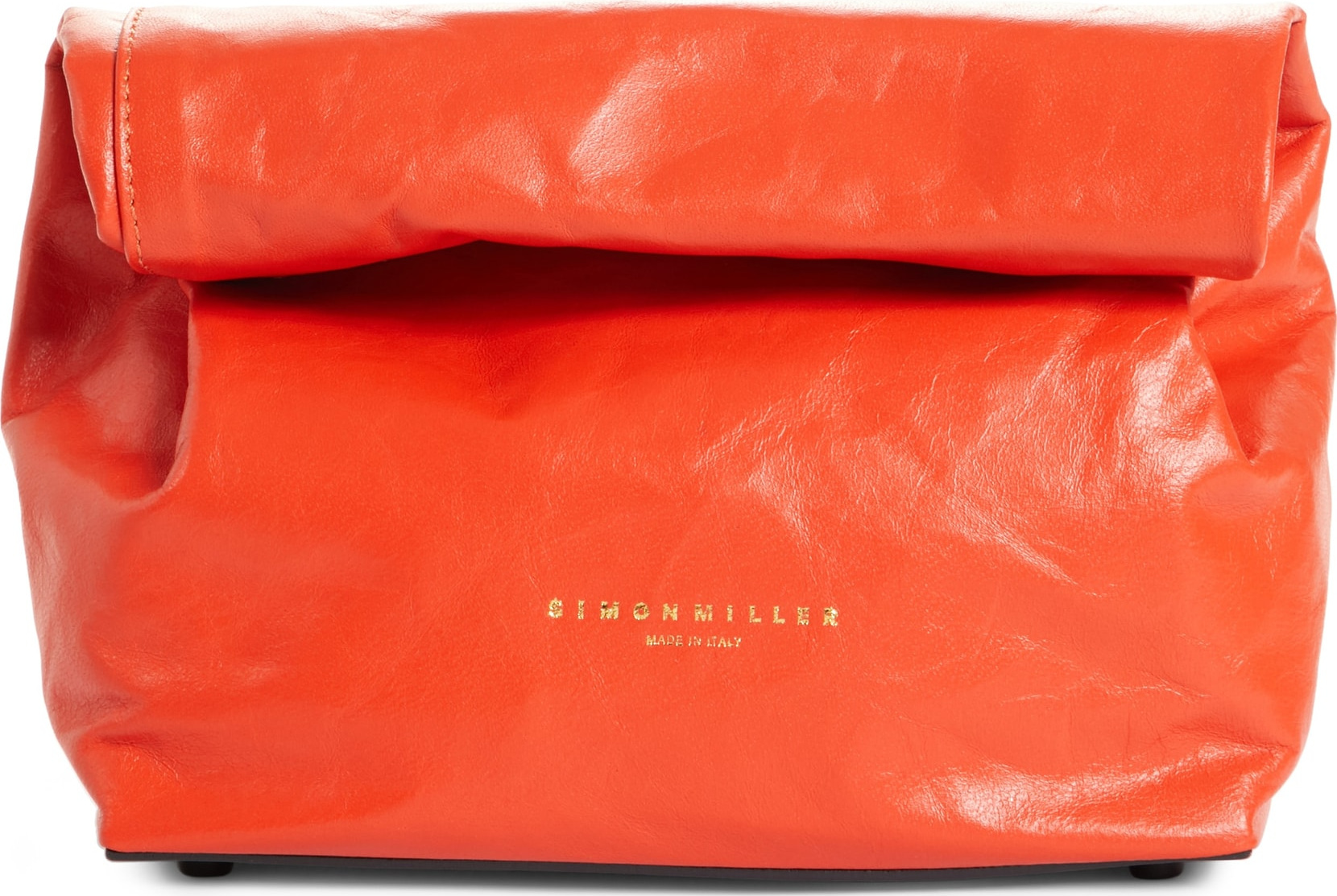 Simon Miller Lunchbag Leather Roll Top Clutch