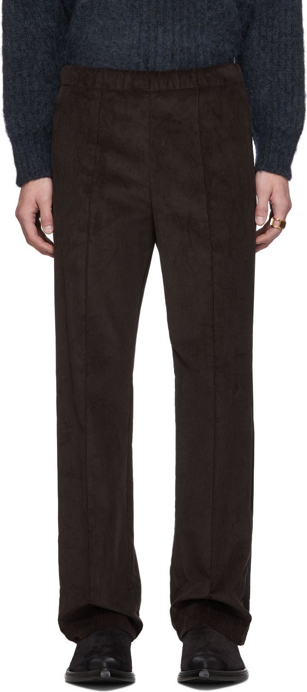 Maison Margiela Brown Corduroy Velvet Band Trousers
