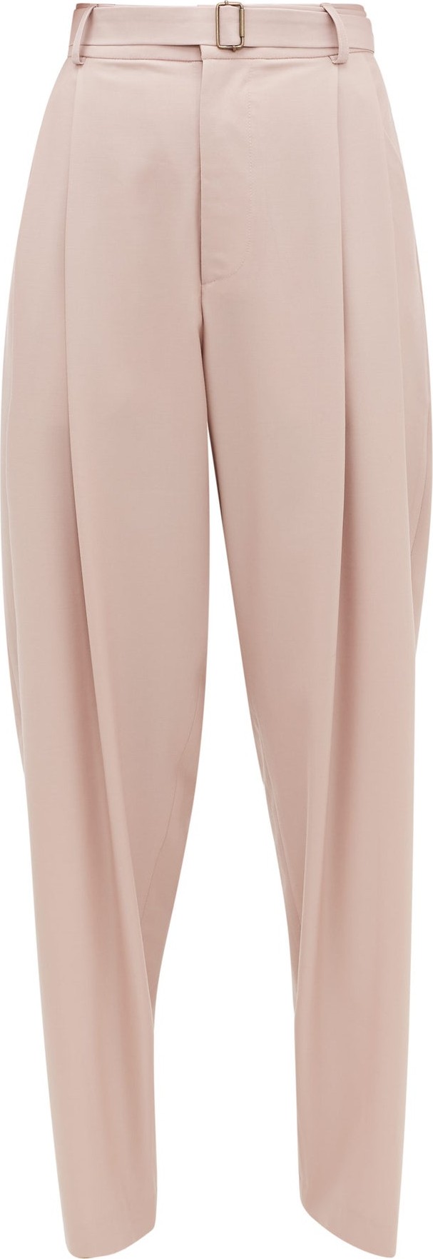 Edward Crutchley Belted wool-crepe wide-leg trousers