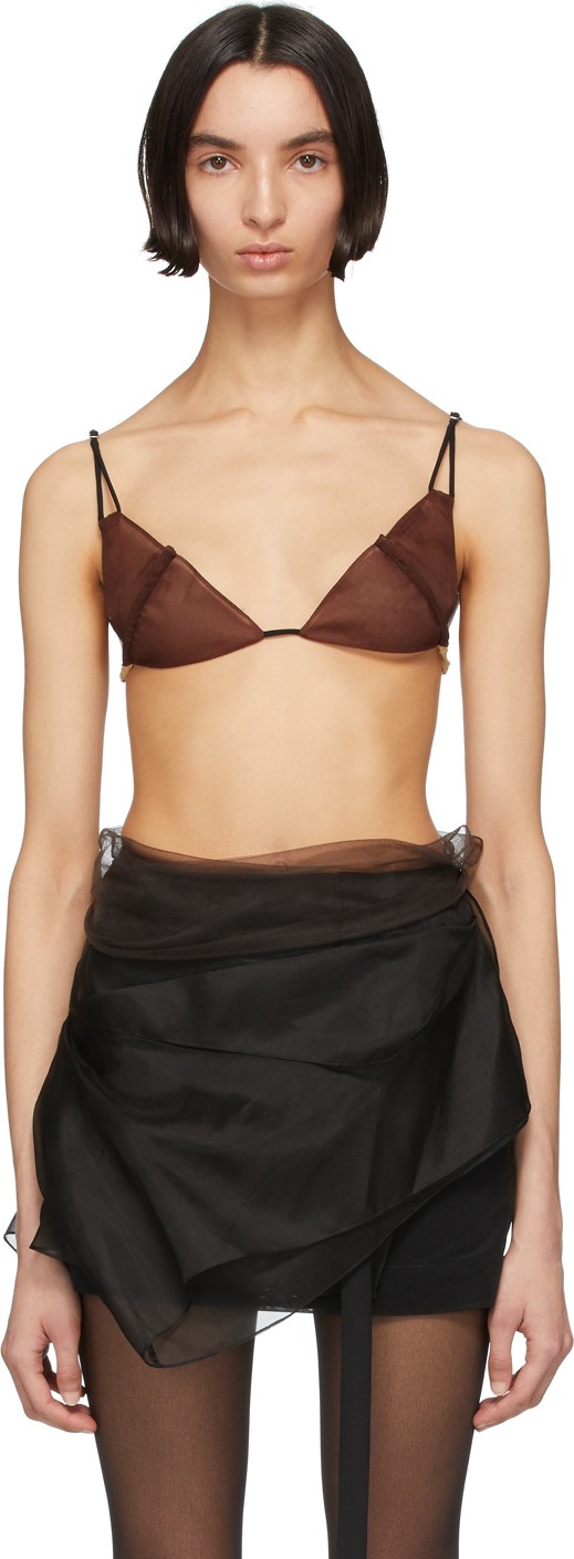 Nensi Dojaka Brown Silk 6 Bra