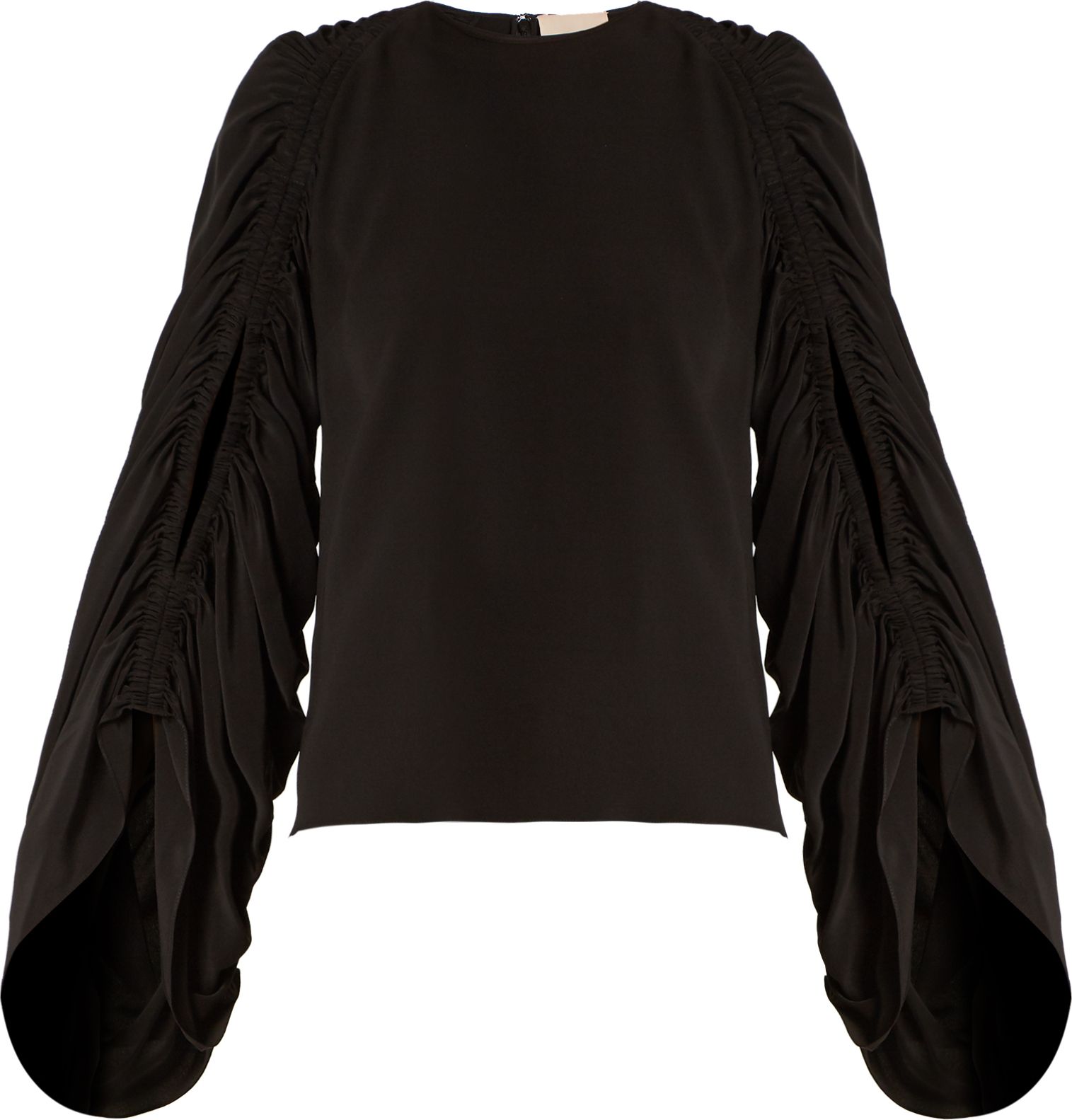 Roksanda Safiya ruched-sleeve silk-georgette blouse