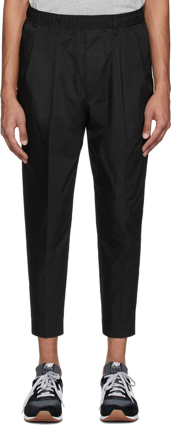 N.Hoolywood Black Tapered Easy Trousers