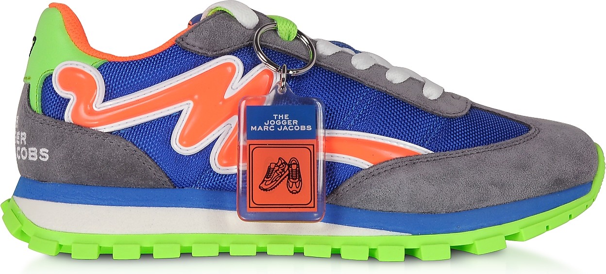 MARC JACOBS The Jogger Tangerine & Blue Nylon Women's Sneakers