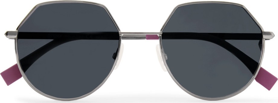 Fendi Hexagon-Frame Gunmetal-Tone Sunglasses