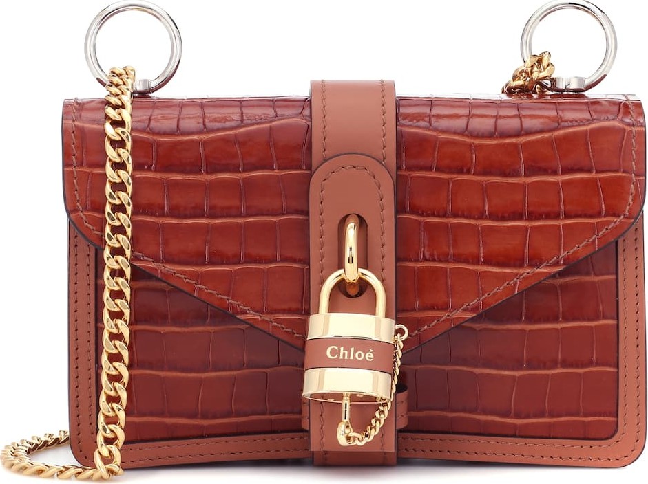 Chloe Aby croc-effect leather shoulder bag