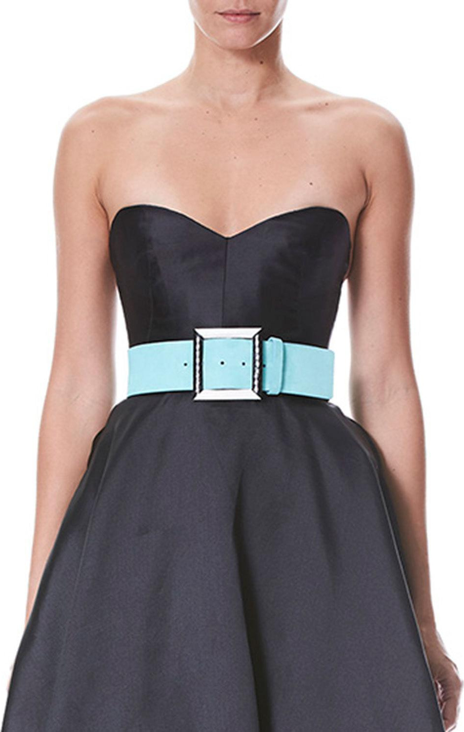 Carolina Herrera Block Buckle Suede Belt