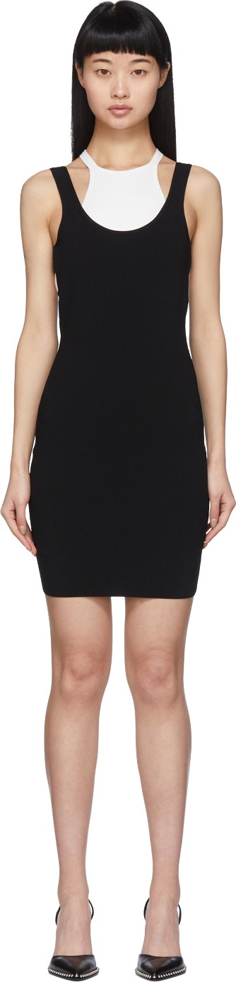 Alexanderwang.T Black & White Bi-Layer Sleeveless Dress