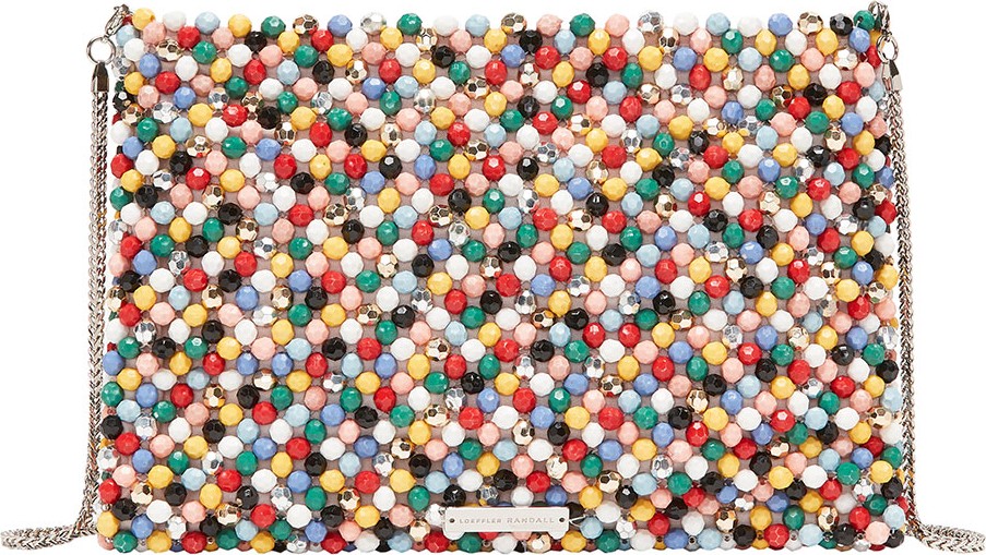 Loeffler Randall Beaded Pouch Clutch Bag