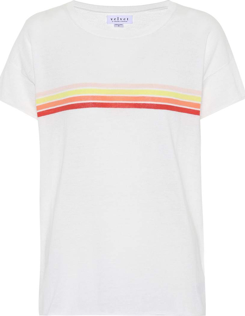 Velvet By Graham & Spencer Lex striped cotton T-shirt