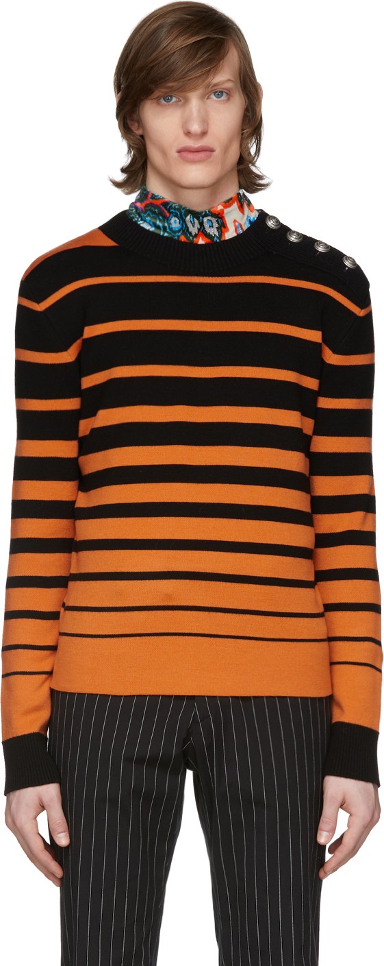 Paco Rabanne Black & Orange Sailor Sweater