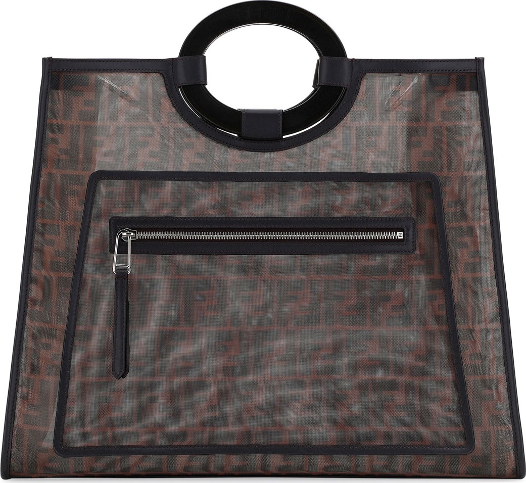 Fendi Runaway Large FF Mesh Shopping Tote Bag