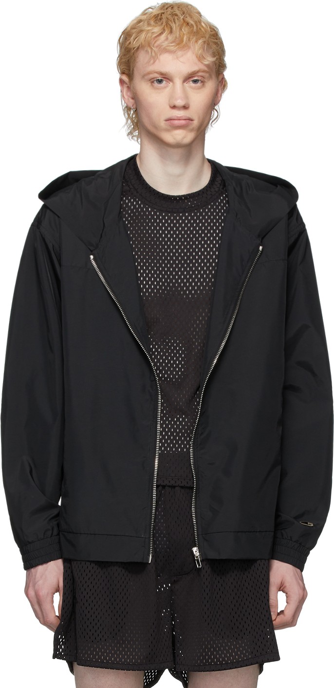 Rick Owens Black Champion Edition Hooded Jacket
