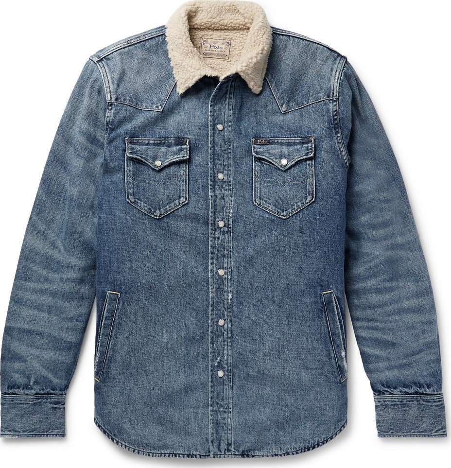 Polo Ralph Lauren Sherpa-Lined Denim Western Shirt Jacket