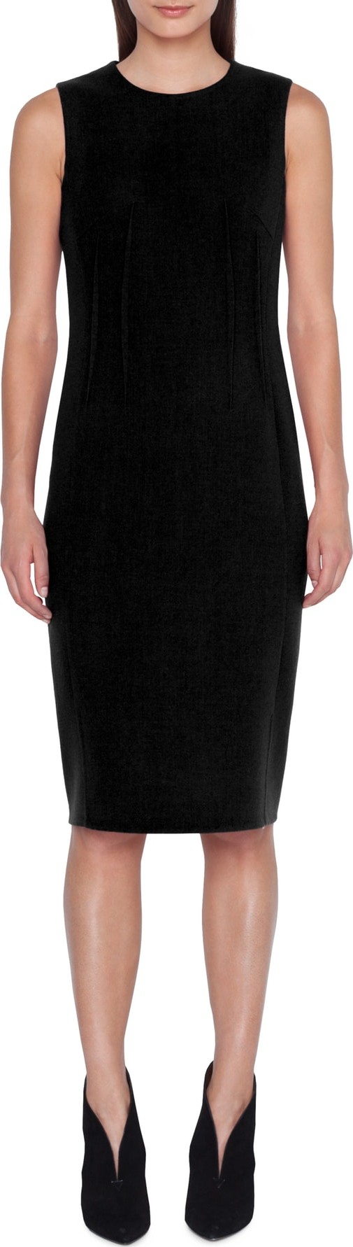 Akris Dart Detail Wool Crepe Sheath Dress