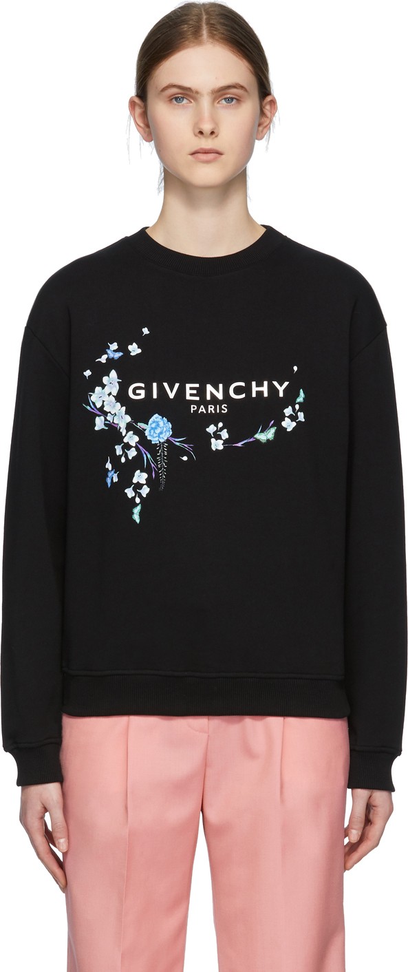 Givenchy Black Floral Logo Sweatshirt