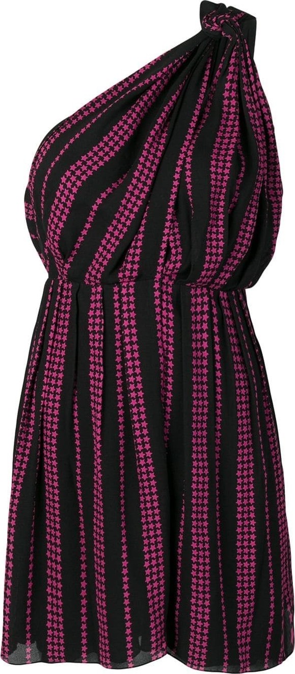 Saint Laurent star print asymmetric dress