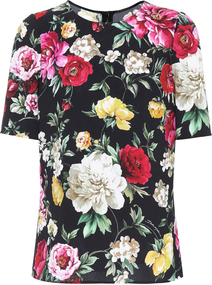 Dolce & Gabbana Floral-printed crêpe top