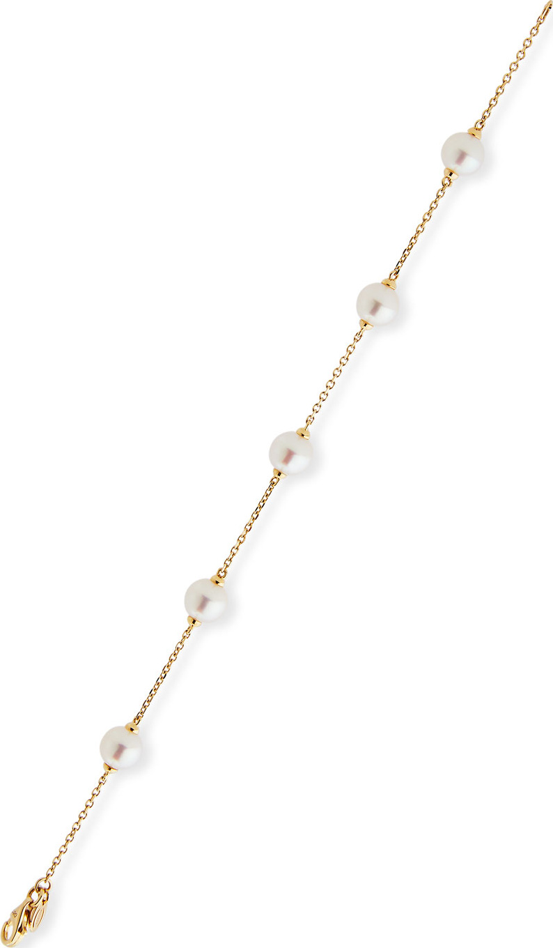 Assael Akoya Pearl Chain Bracelet in 18K Gold